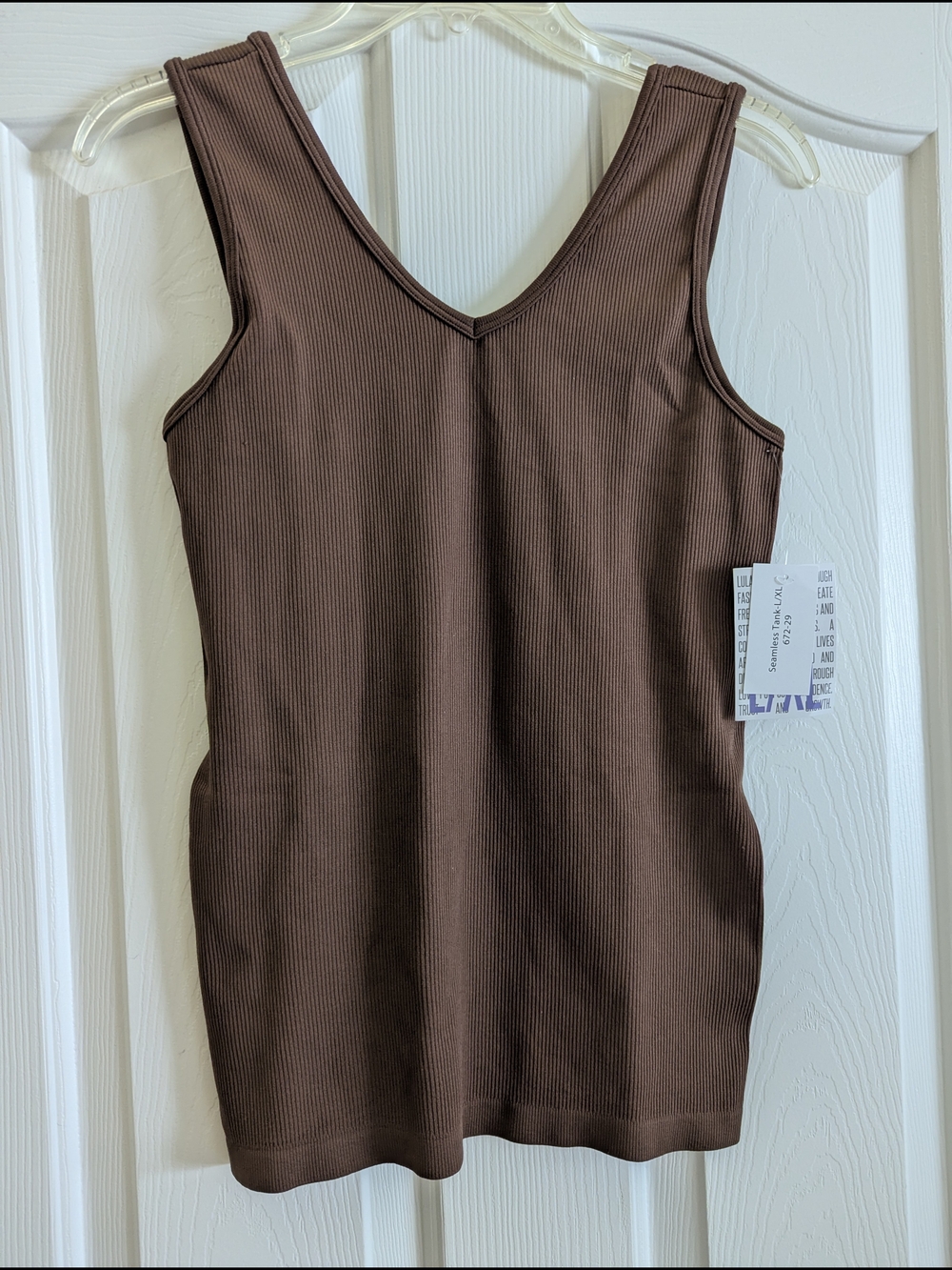 Lularoe Chocolate Brown Ribbed V-Neck Seamless Tank